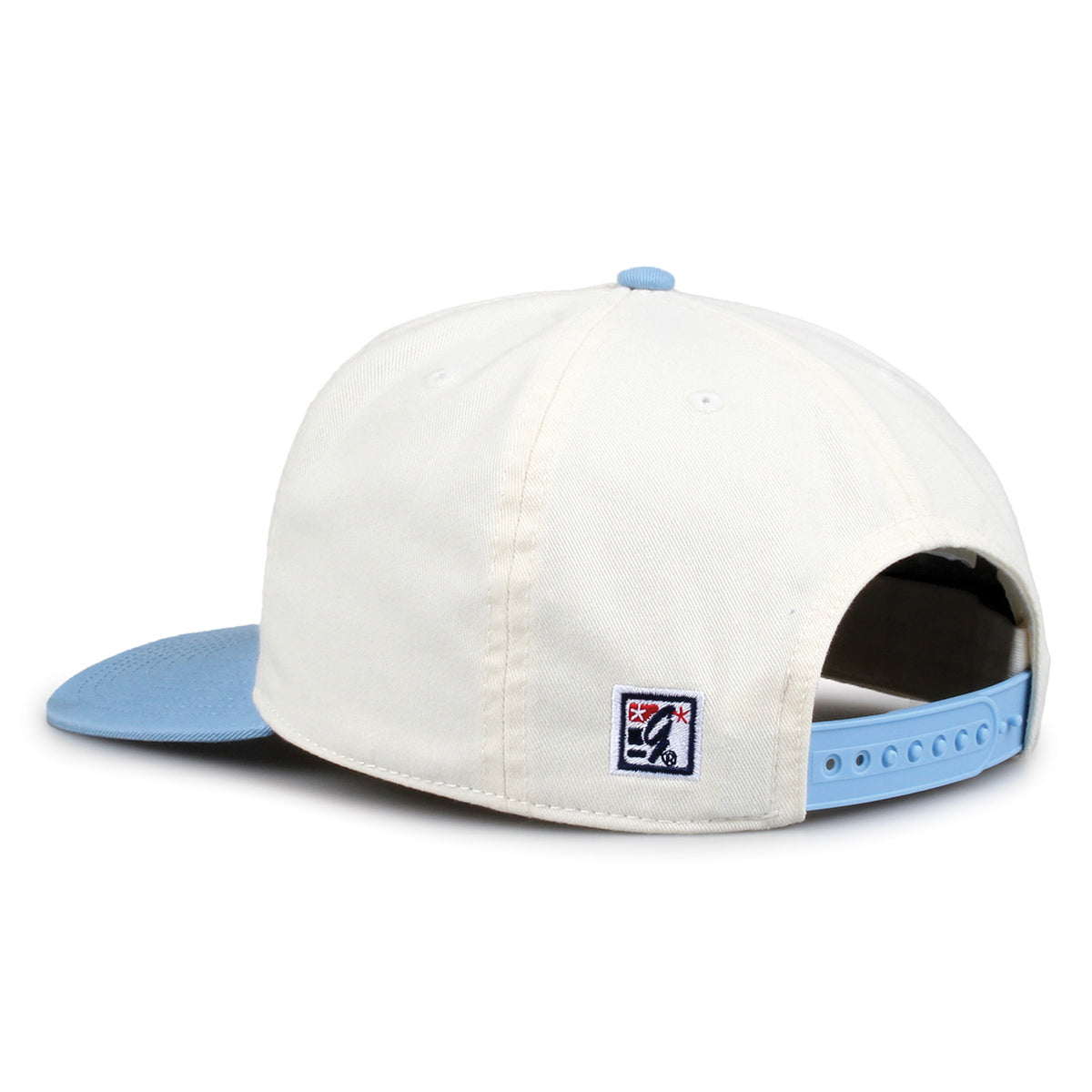North Carolina Original Bar snapback hat showing adjustable snap closure and The Game logo, rear view