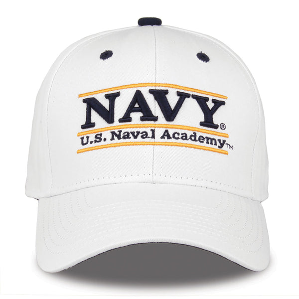 Navy Bookstore Snapback - White
