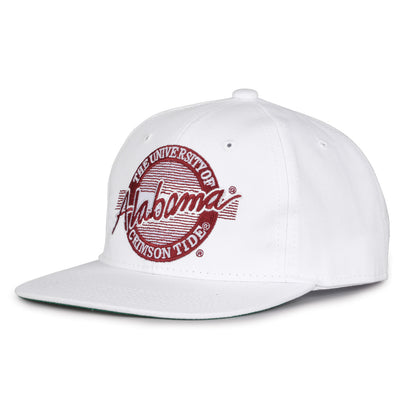 Alabama Crimson Tide Retro Circle Snapback - White, alternate view 1