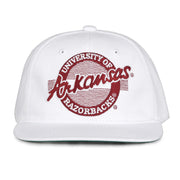 Retro Circle Snapback - White