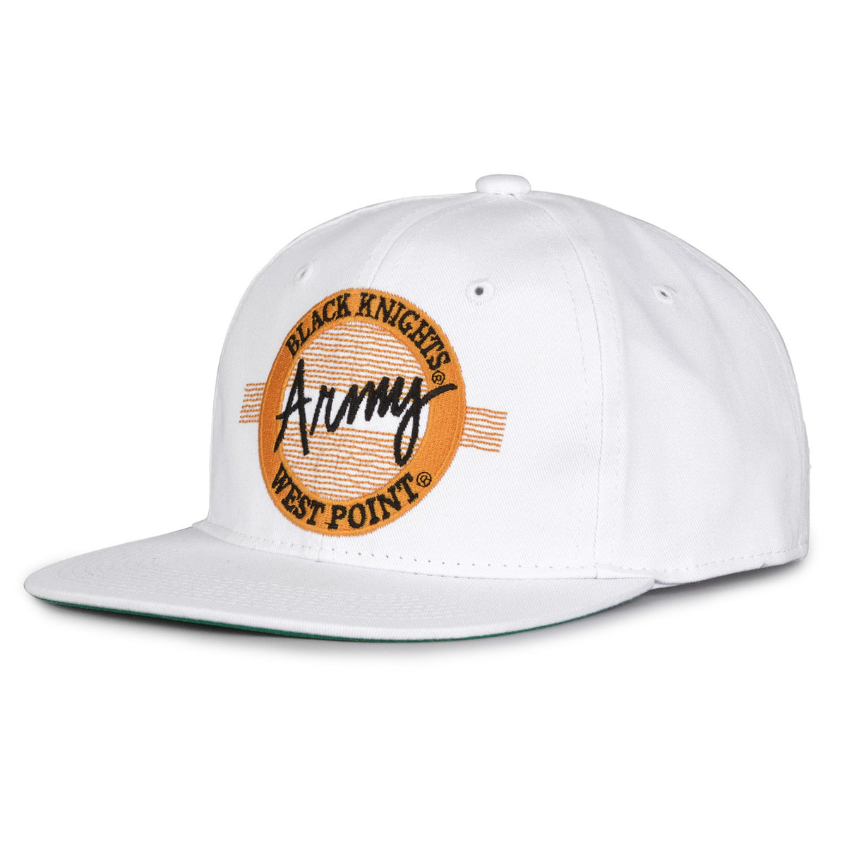 Army Black Knights Retro Circle Snapback - White, alternate view 1