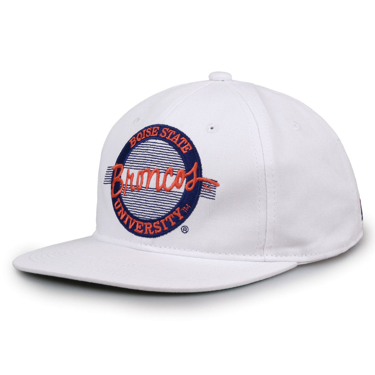 Boise State Broncos Retro Circle Snapback - White, alternate view 1