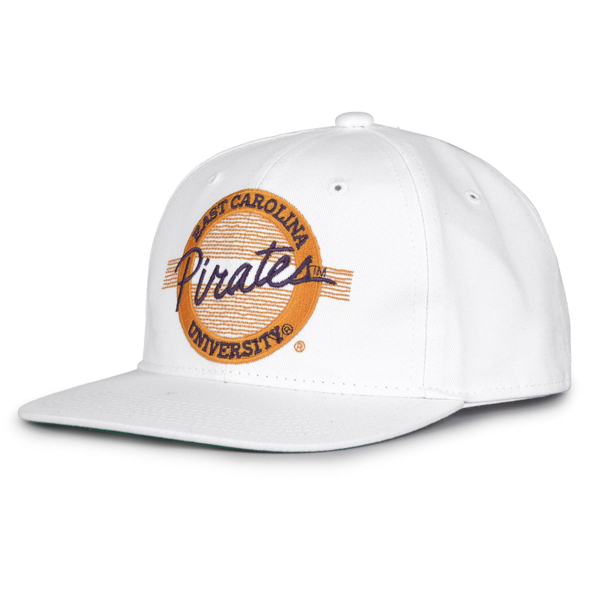 East Carolina Pirates Retro Circle Snapback - White, alternate view 1