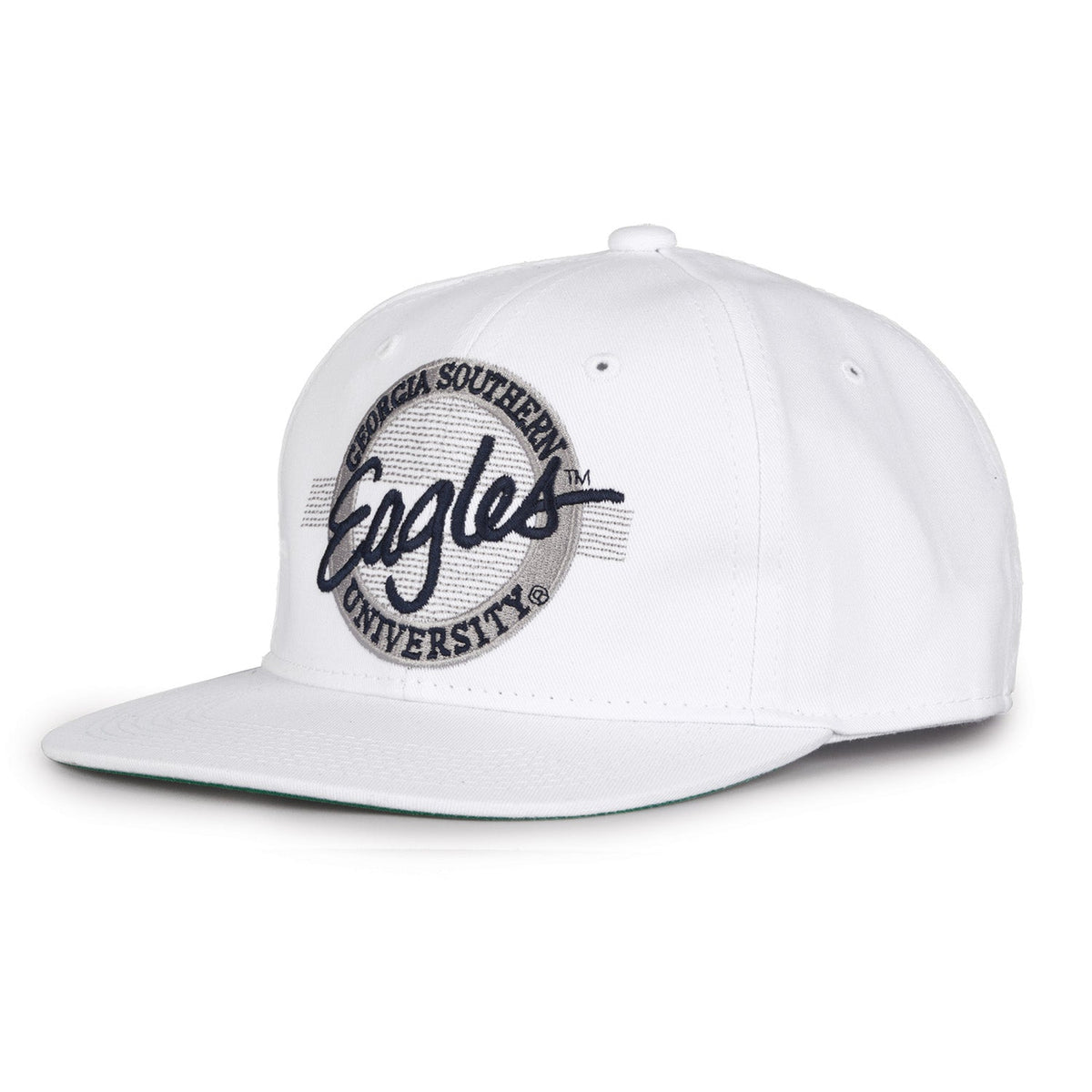 Georgia Southern Eagles Retro Circle Snapback - White, alternate view 1