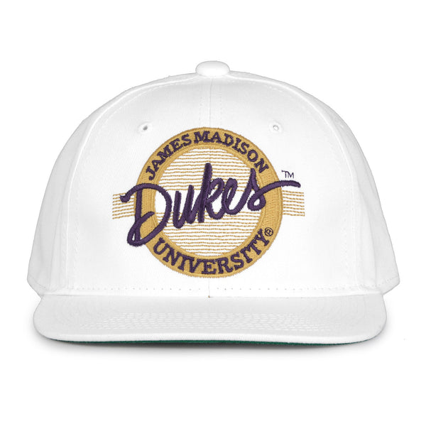 James Madison Retro Circle Snapback - White