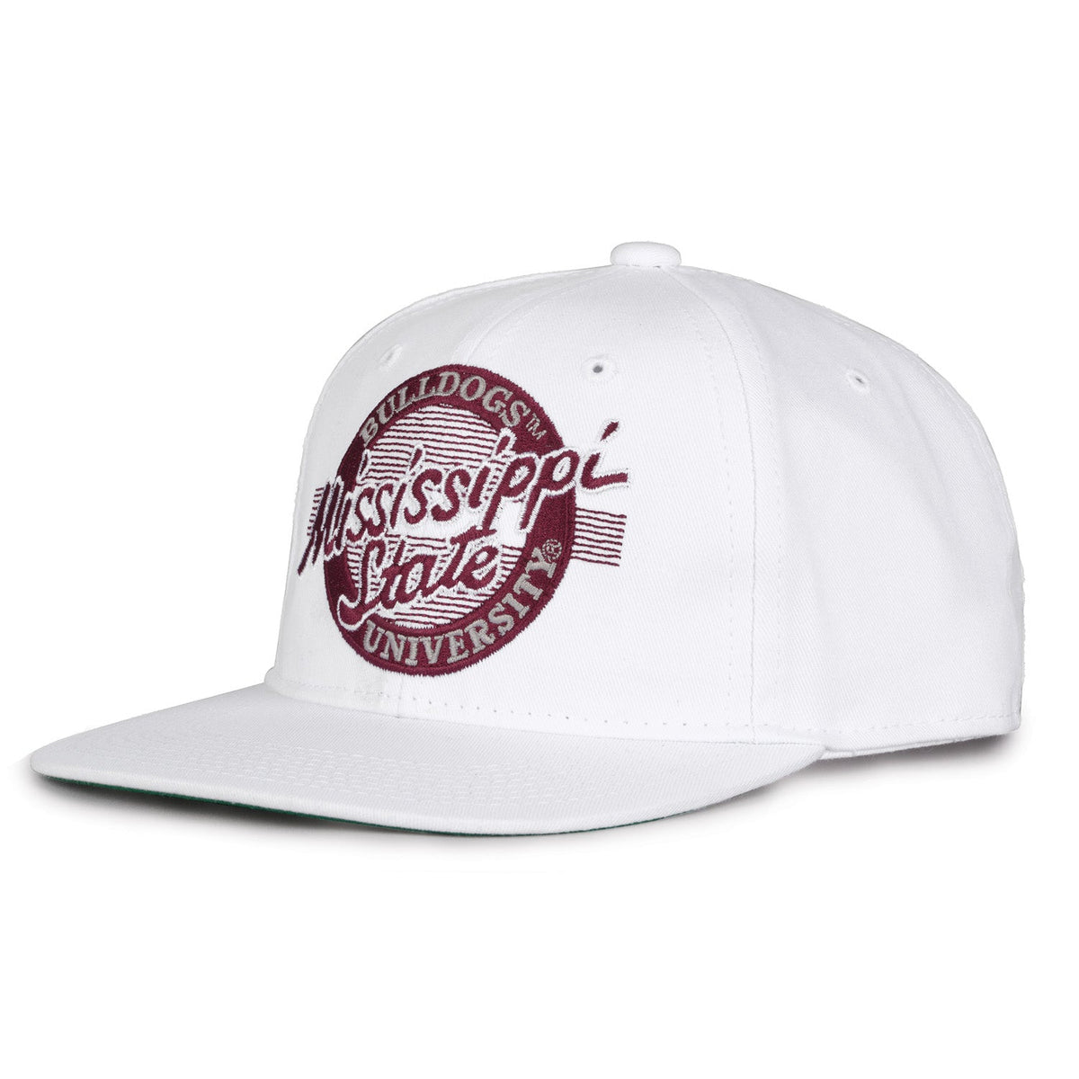Mississippi State Bulldogs Retro Circle Snapback - White, alternate view 1