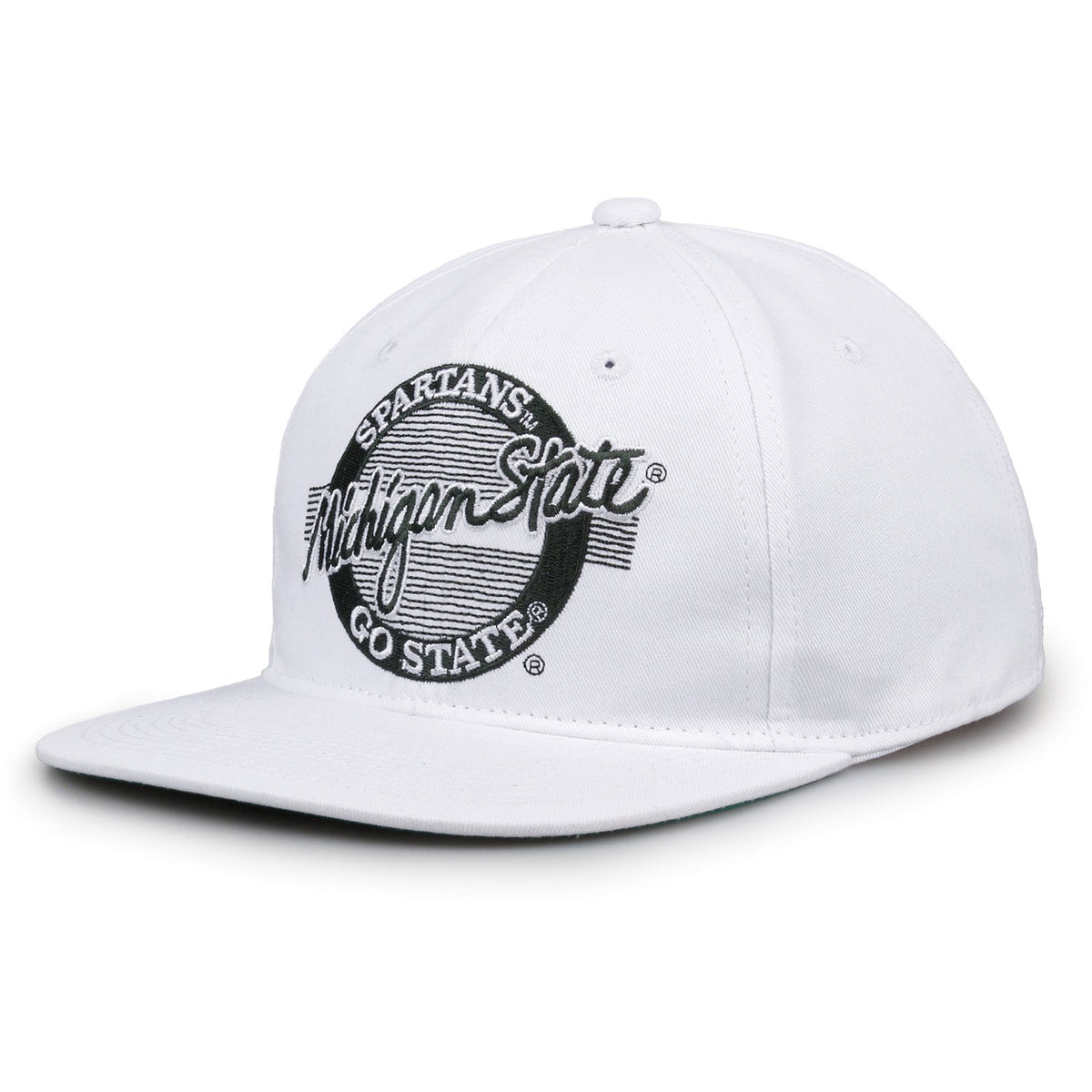 Michigan State Spartans Retro Circle Snapback - White, alternate view 1