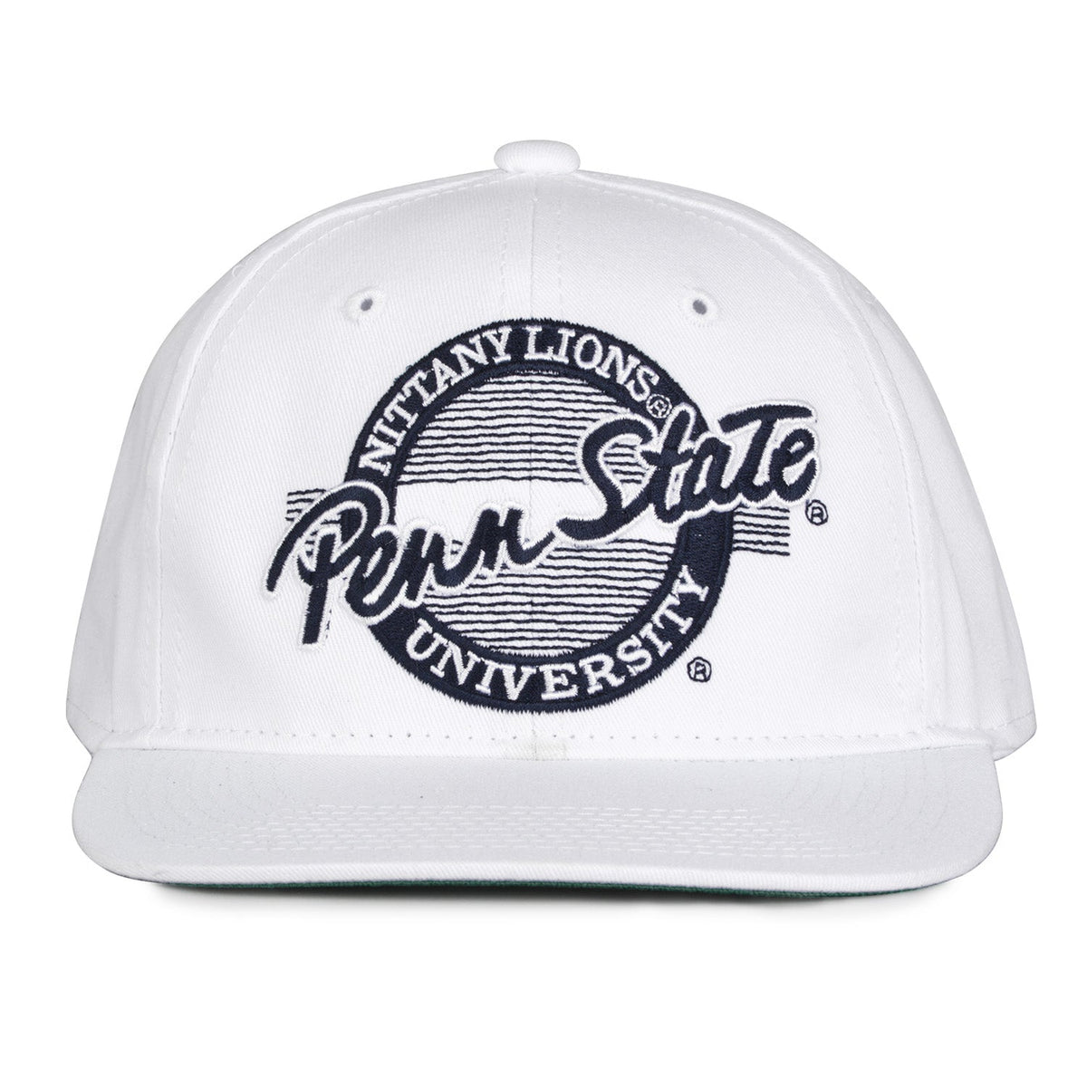 Penn State Nittany Lions Retro Circle Snapback - White, front view