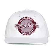 Retro Circle Snapback - White