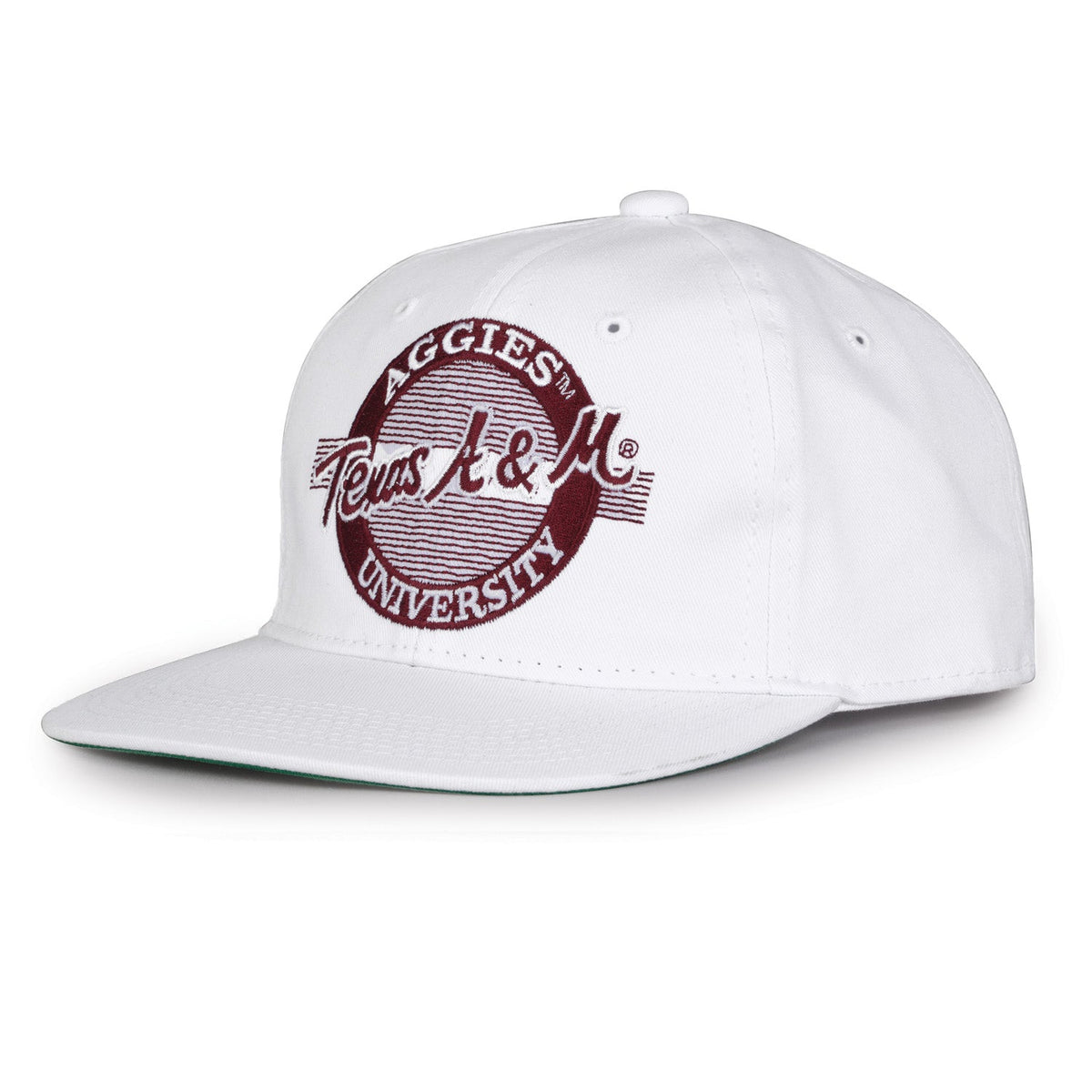 Texas A&M Aggies Retro Circle Snapback - White, alternate view 1