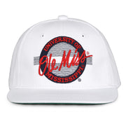 Retro Circle Snapback - White