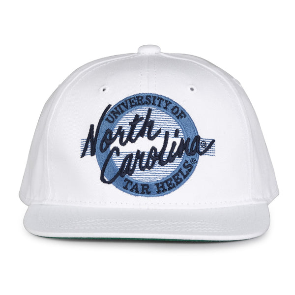 North Carolina Retro Circle Snapback - White