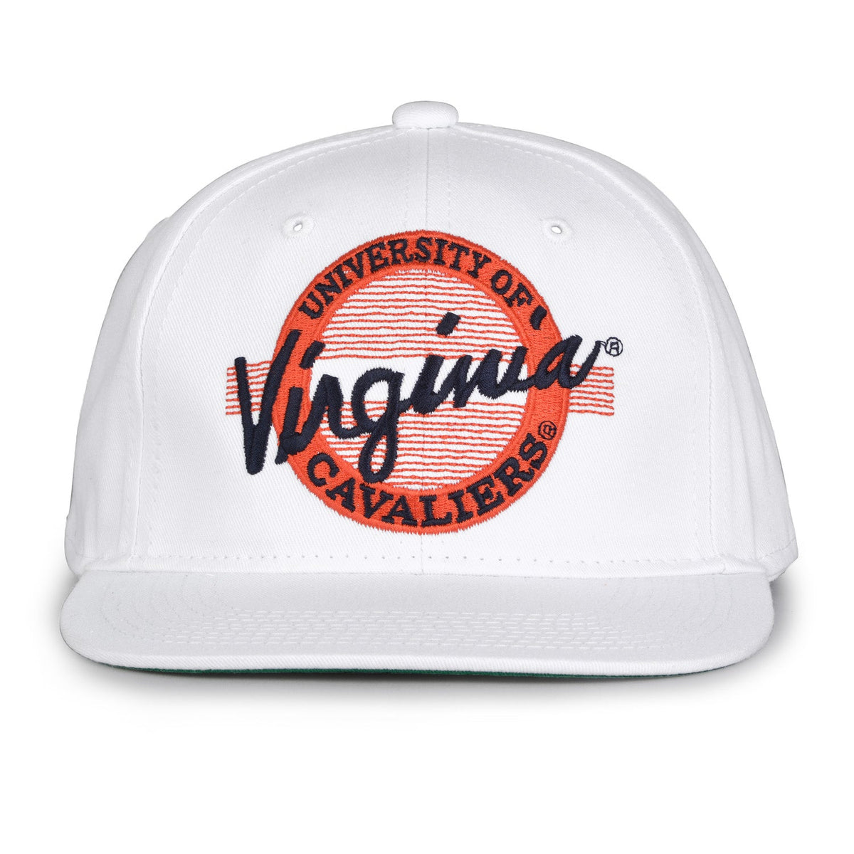 Virginia Cavaliers Retro Circle Snapback - White, front view