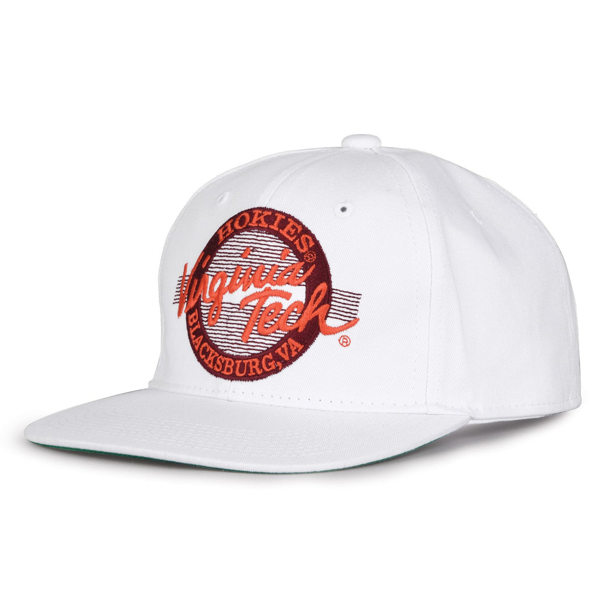 Virginia Tech Hokies Retro Circle Snapback - White, alternate view 1