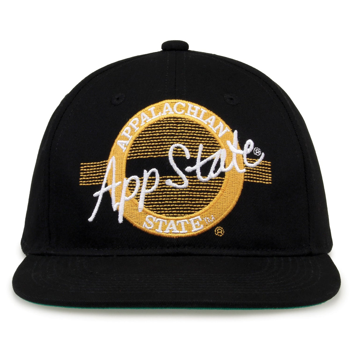 Appalachian State Mountaineers Retro Circle Snapback - Black, front view
