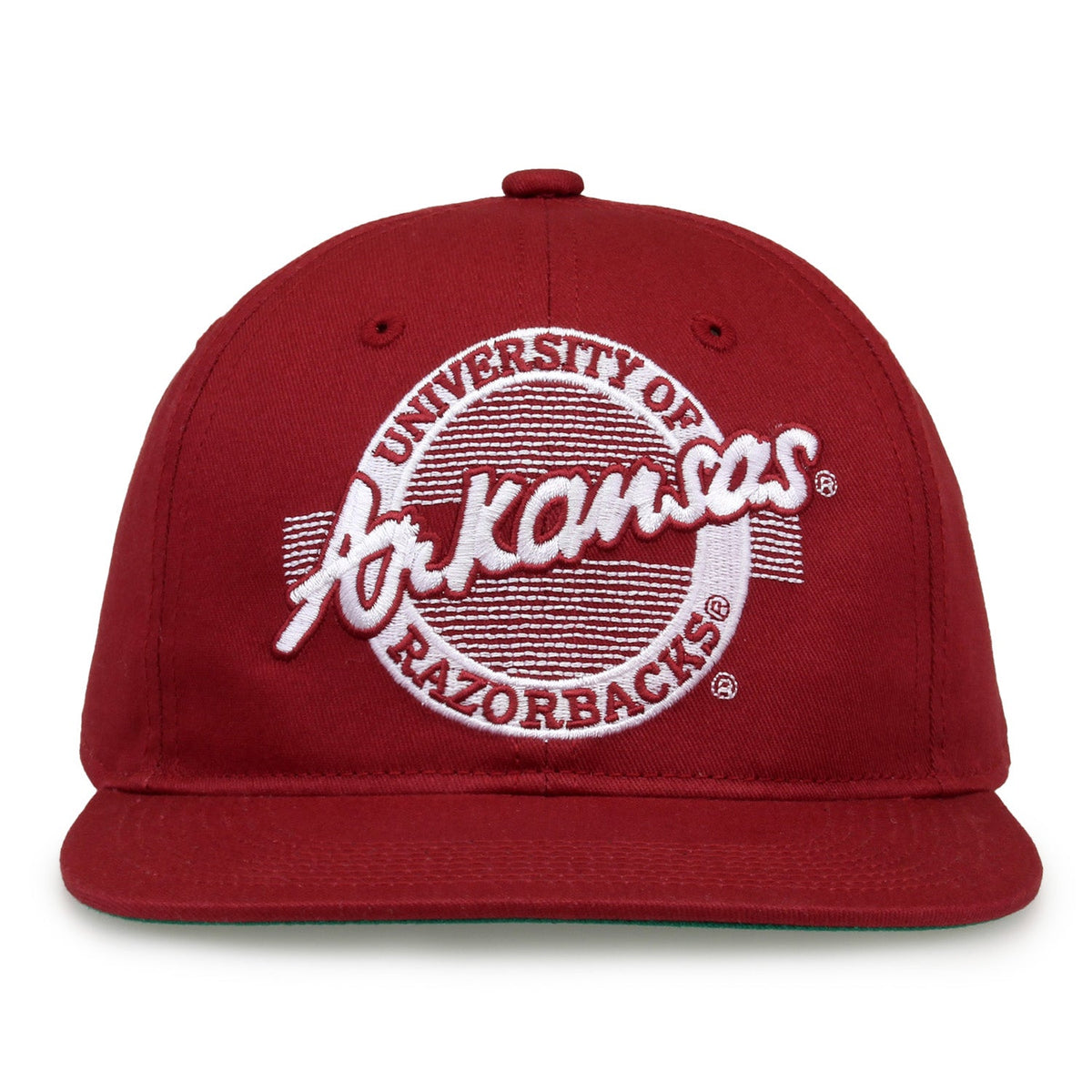 Arkansas Razorbacks Retro Circle Snapback - Cardinal, front view