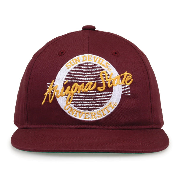 Arizona State Retro Circle Snapback - Maroon