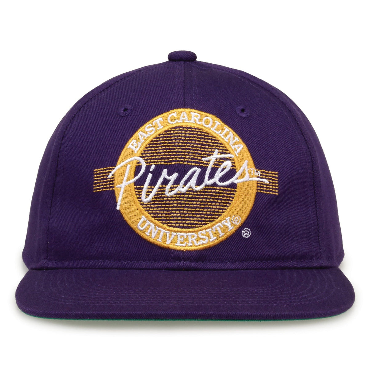 East Carolina Pirates Retro Circle Snapback - Purple, front view
