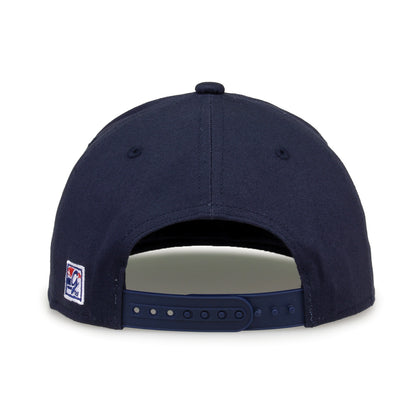 Georgia Southern Retro Circle snapback hat in navy, straight rear view showing the adjustable snap closure