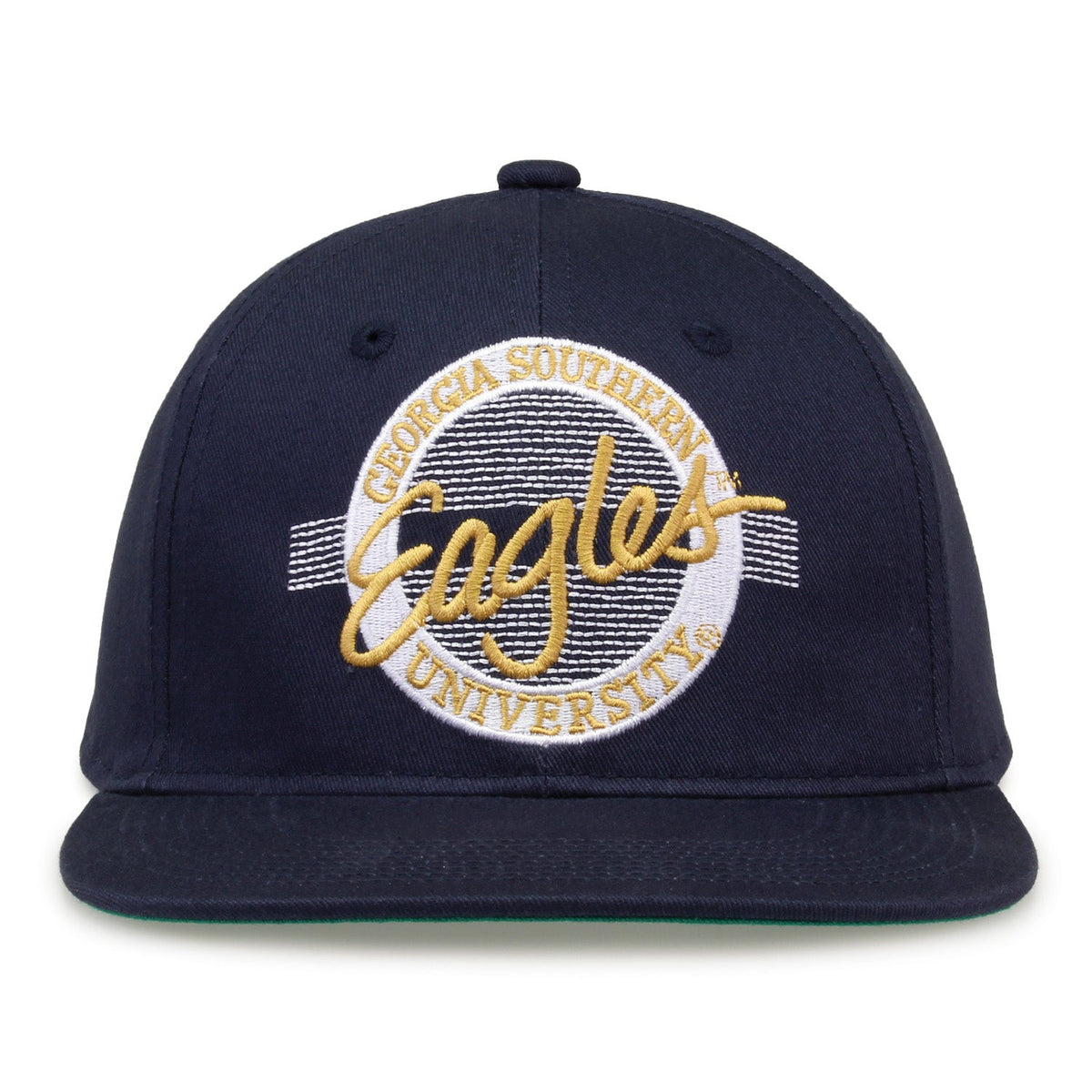 Georgia Southern Eagles Retro Circle Snapback - Navy, front view