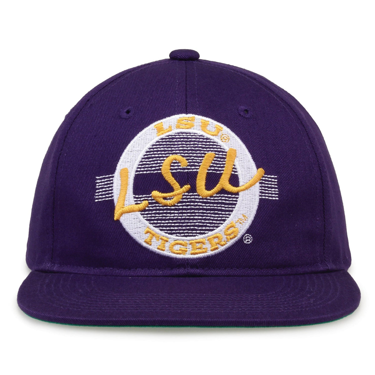 LSU Tigers Retro Circle Snapback - Purple, front view