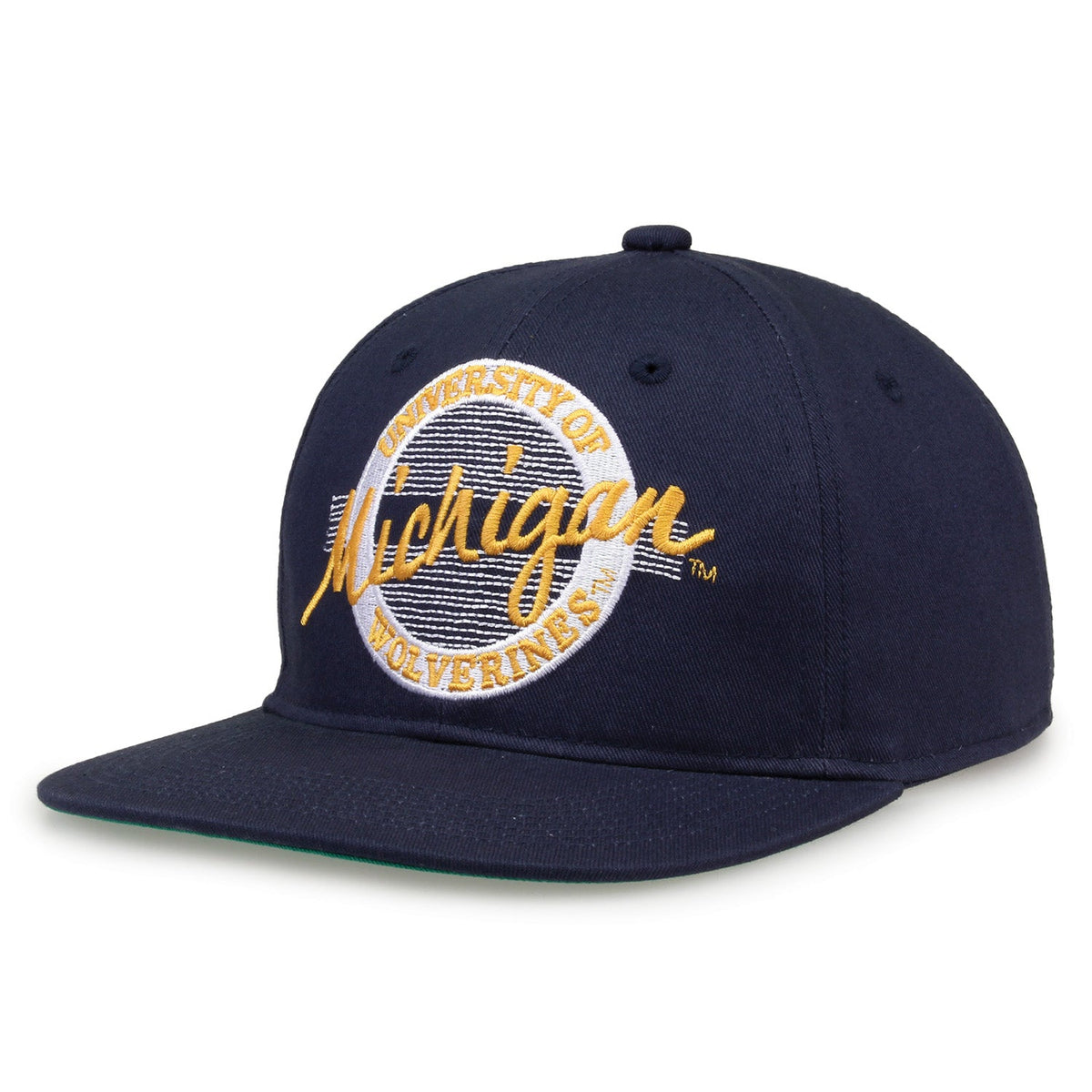 Michigan Wolverines Retro Circle Snapback - Navy, alternate view 1