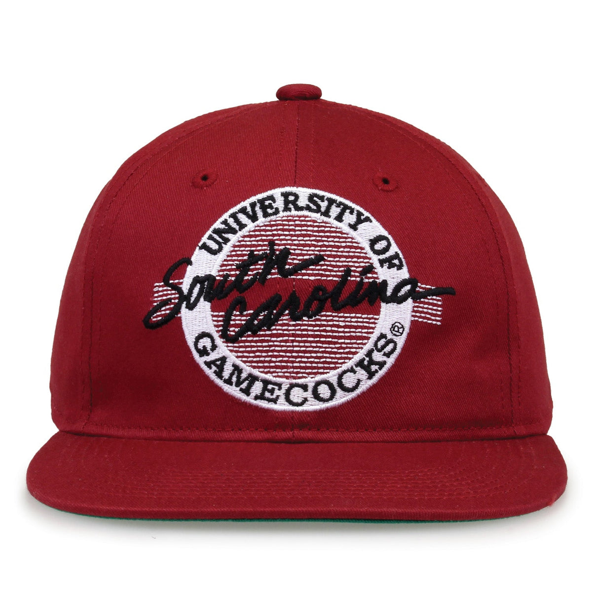 South Carolina Gamecocks Retro Circle Snapback - Garnet, front view