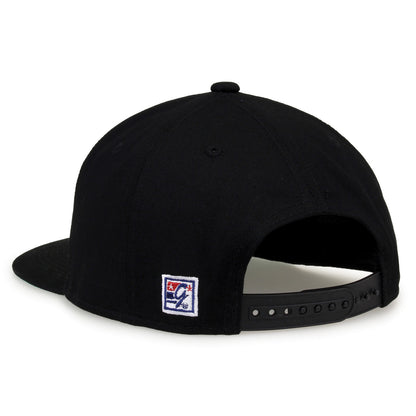 UCF Retro Circle snapback hat in black, rear view showing the adjustable snap closure