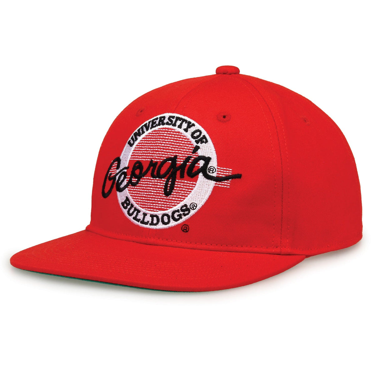 Georgia Bulldogs Retro Circle Snapback - Red, alternate view 1