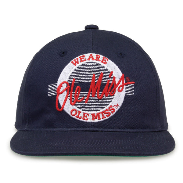 Ole Miss Retro Circle Snapback - Navy