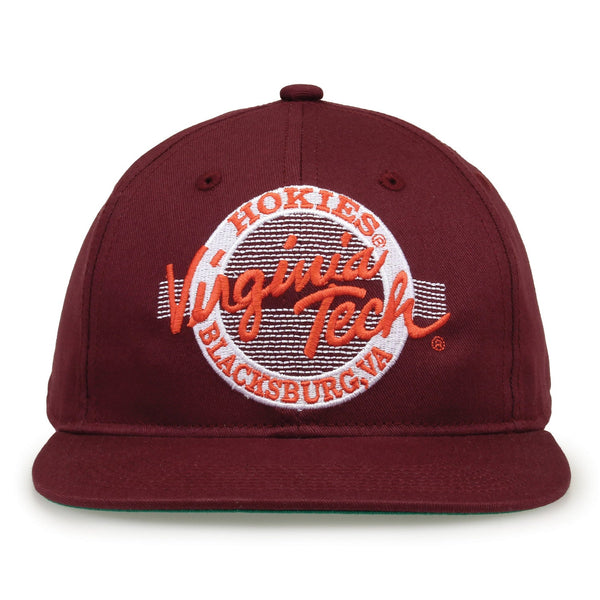 Virginia Tech Retro Circle Snapback - Maroon