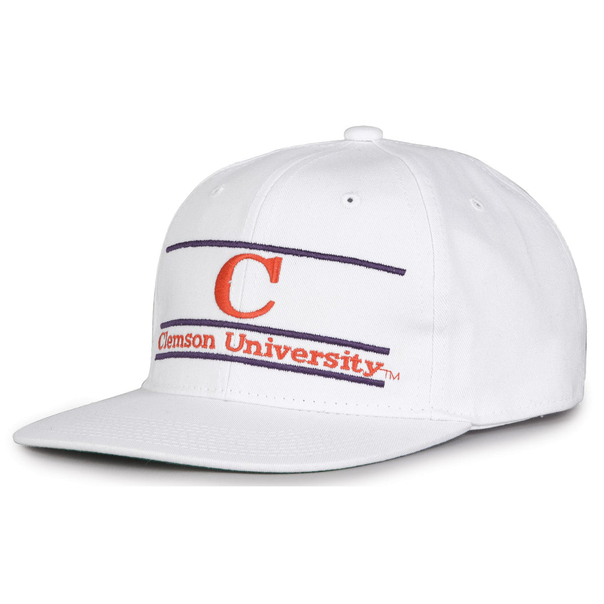 Clemson Tigers Retro Bar Snapback - White, alternate view 1
