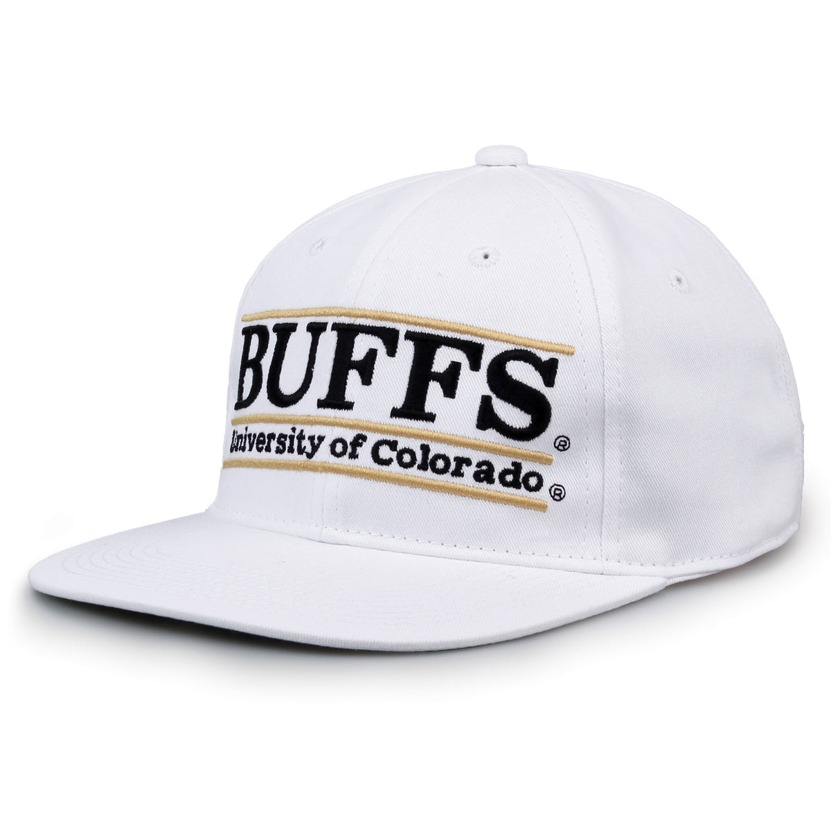 Colorado Retro Bar snapback hat in white, angled view