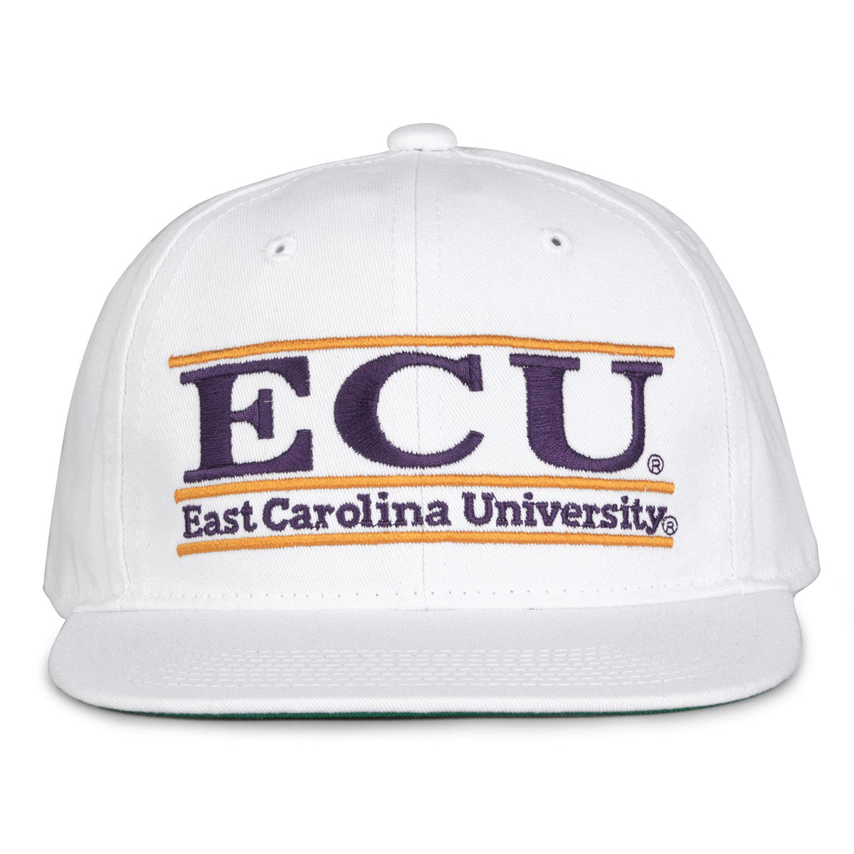 East Carolina Pirates Retro Bar Snapback - White, front view