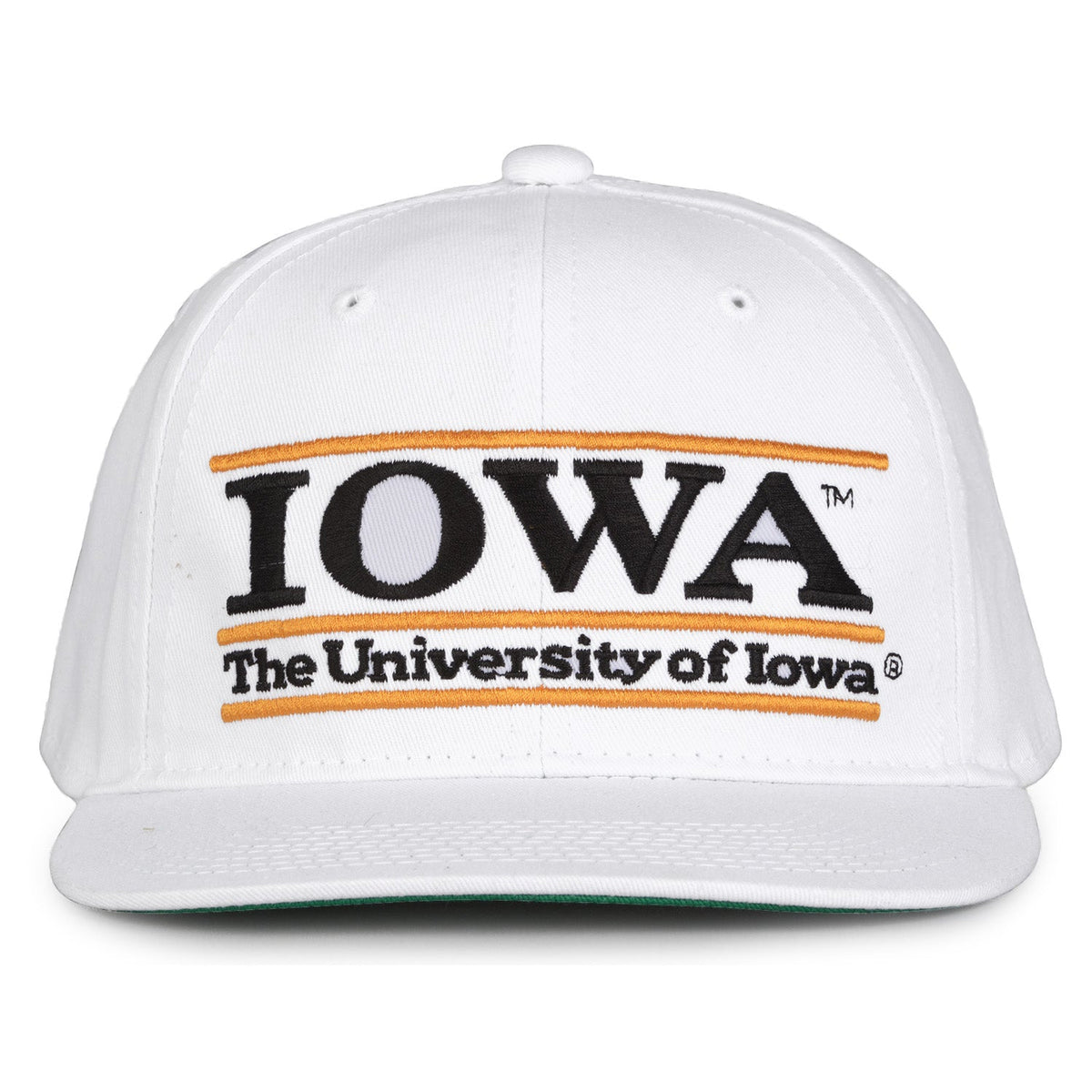 Iowa Hawkeyes Retro Bar Snapback - White, front view