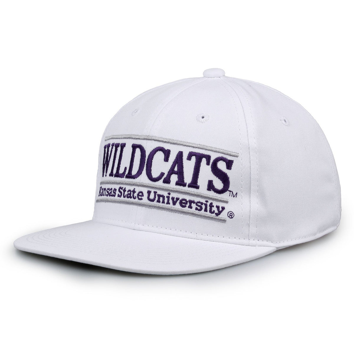 Kansas State Wildcats Retro Bar Snapback - White, alternate view 1