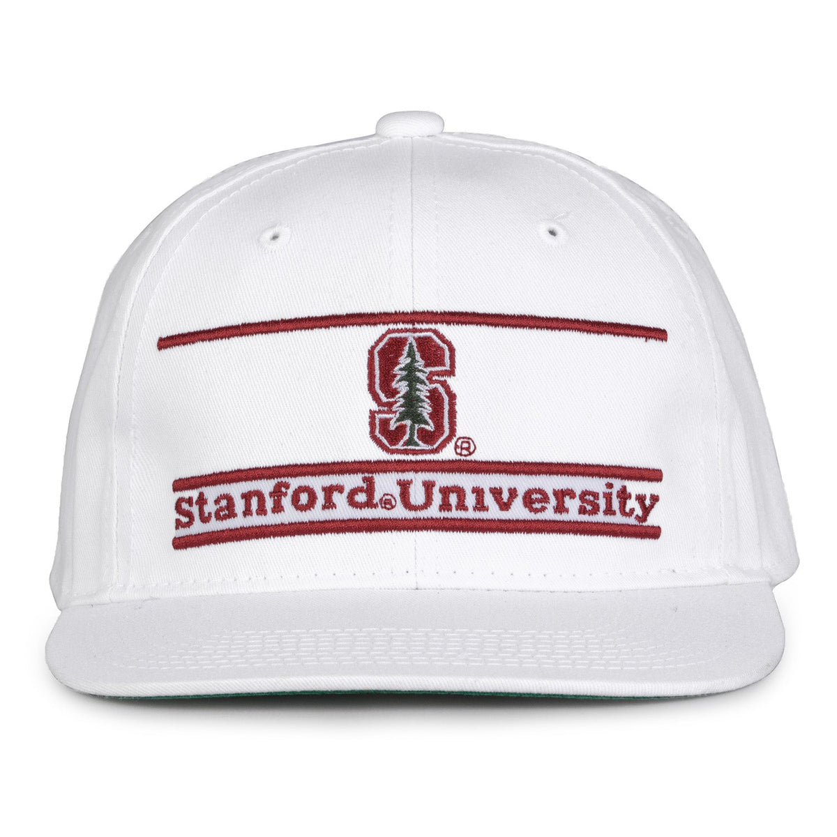 Stanford Cardinal Retro Bar Snapback - White, front view