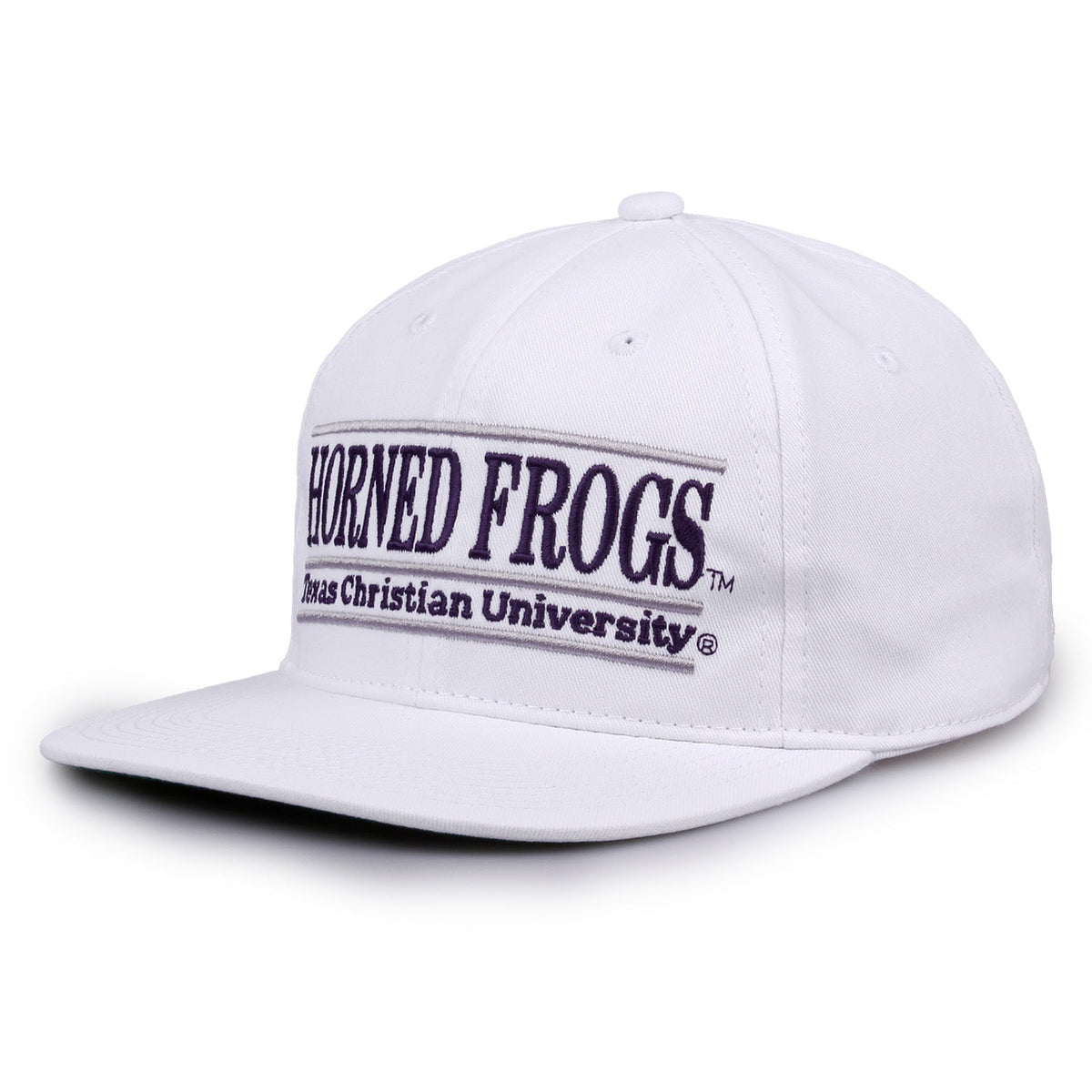 TCU Horned Frogs Retro Bar Snapback - White, alternate view 1