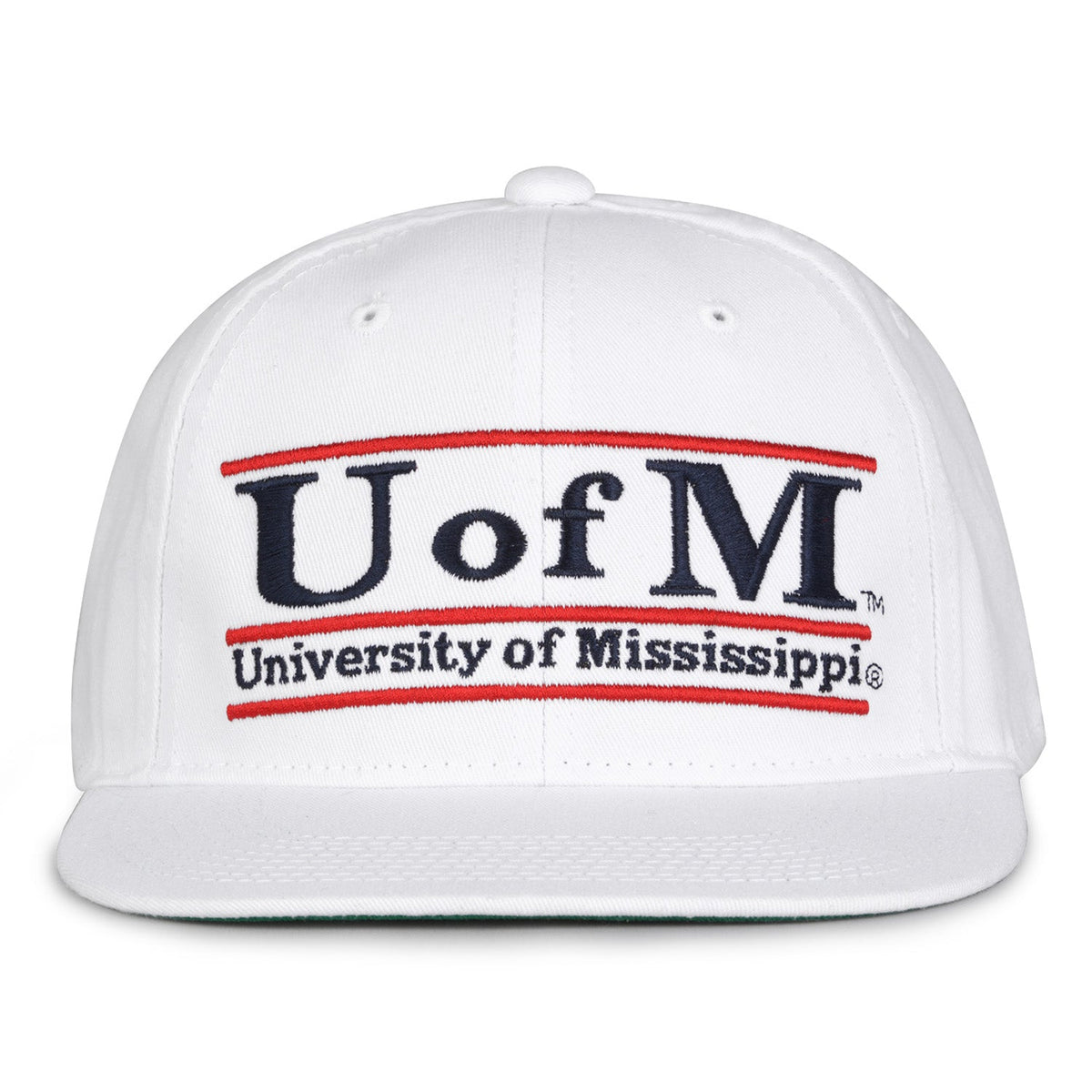 Ole Miss Rebels Retro Bar Snapback - White, front view