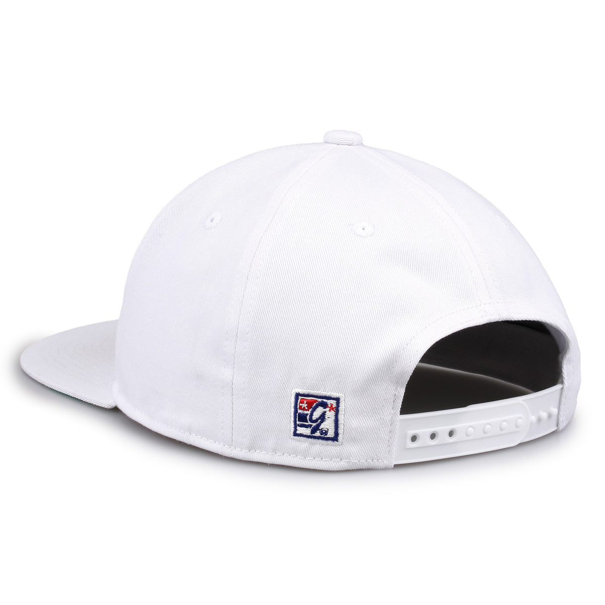 USC Retro Bar snapback hat in white, rear view showing the adjustable snap closure