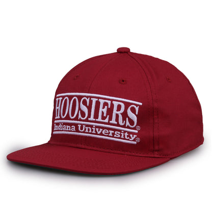 Indiana Retro Bar snapback hat in red, angled view