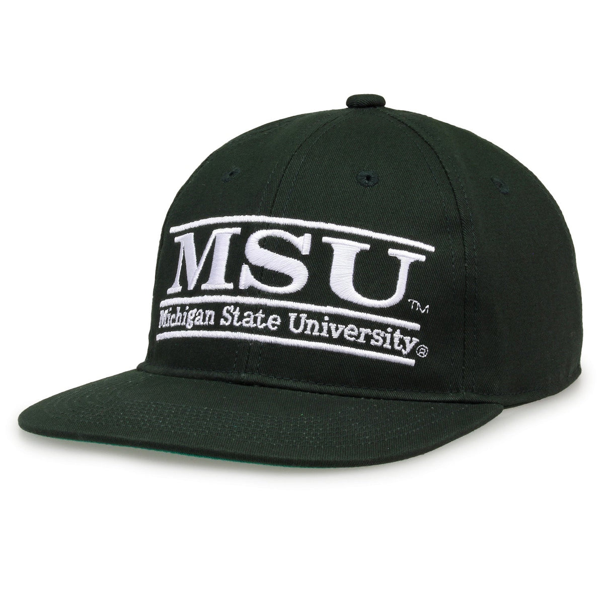 Michigan State Spartans Retro Bar Snapback - Dark Green, alternate view 1