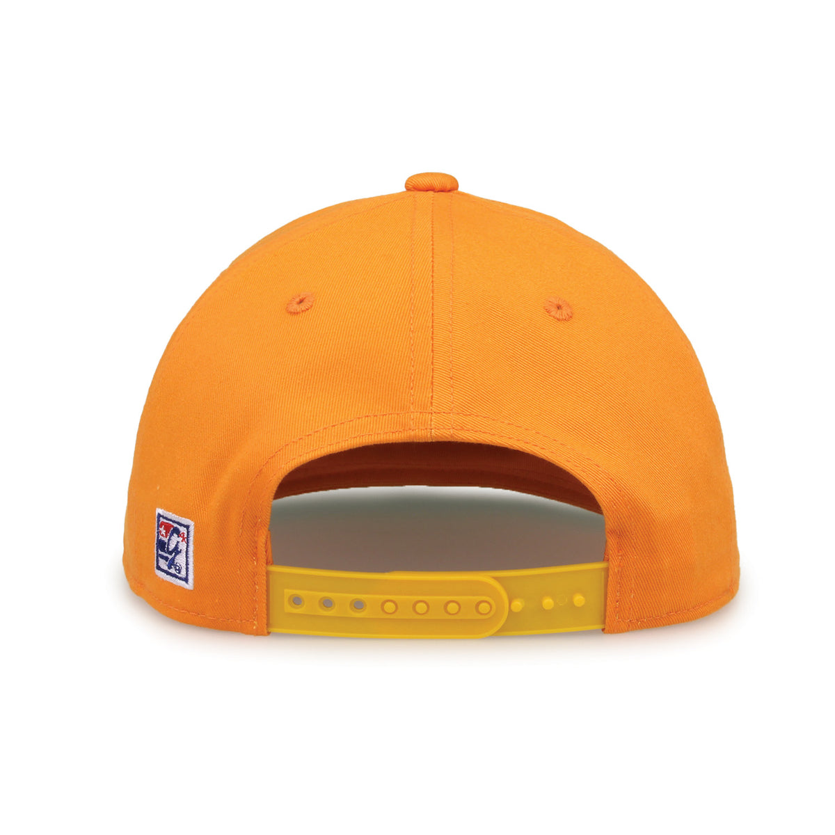 Tennessee Retro Bar snapback hat in Tennessee orange, straight rear view showing the adjustable snap closure