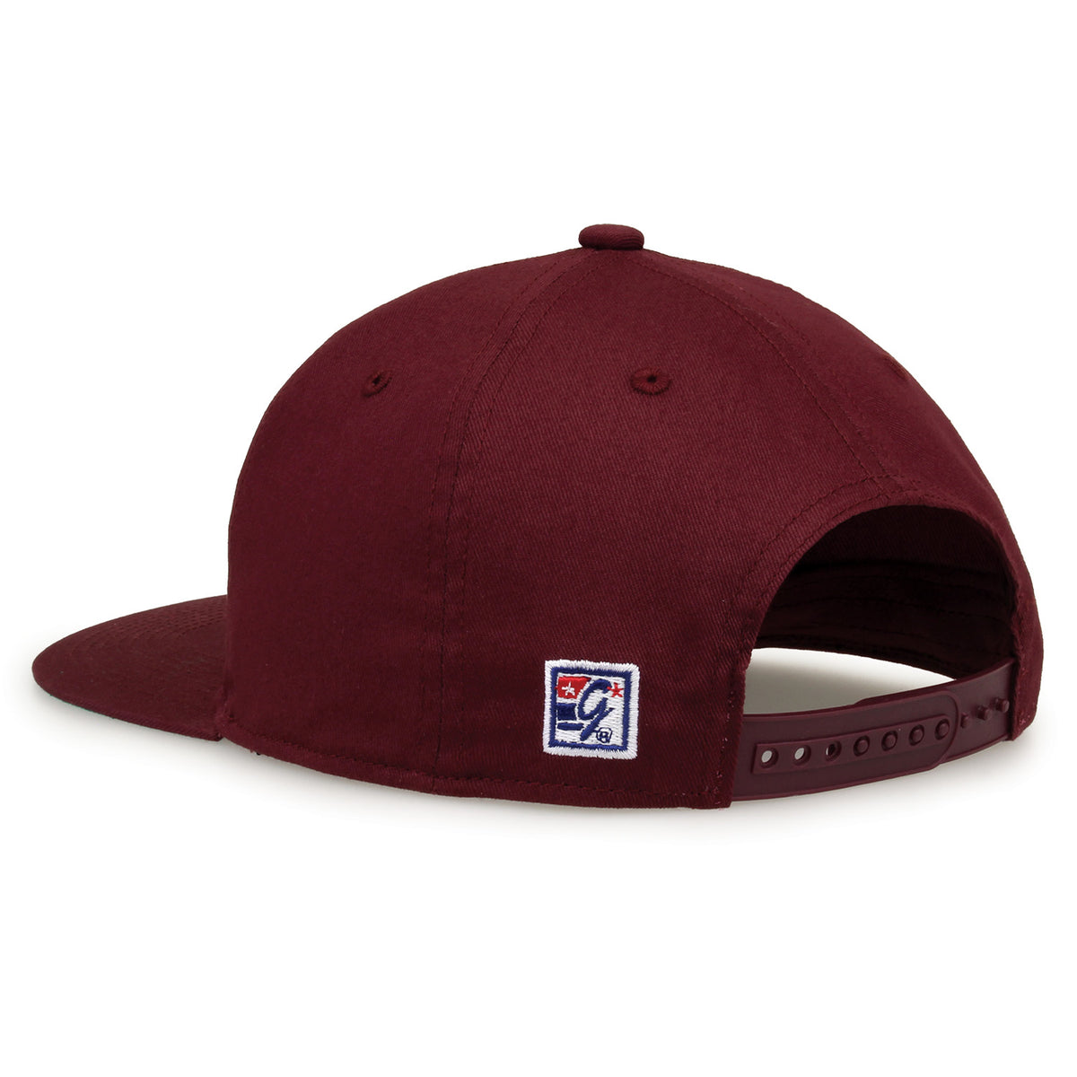 Virginia Tech Retro Bar snapback hat in maroon, rear view showing the adjustable snap closure