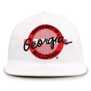 Retro Circle Snapback - White