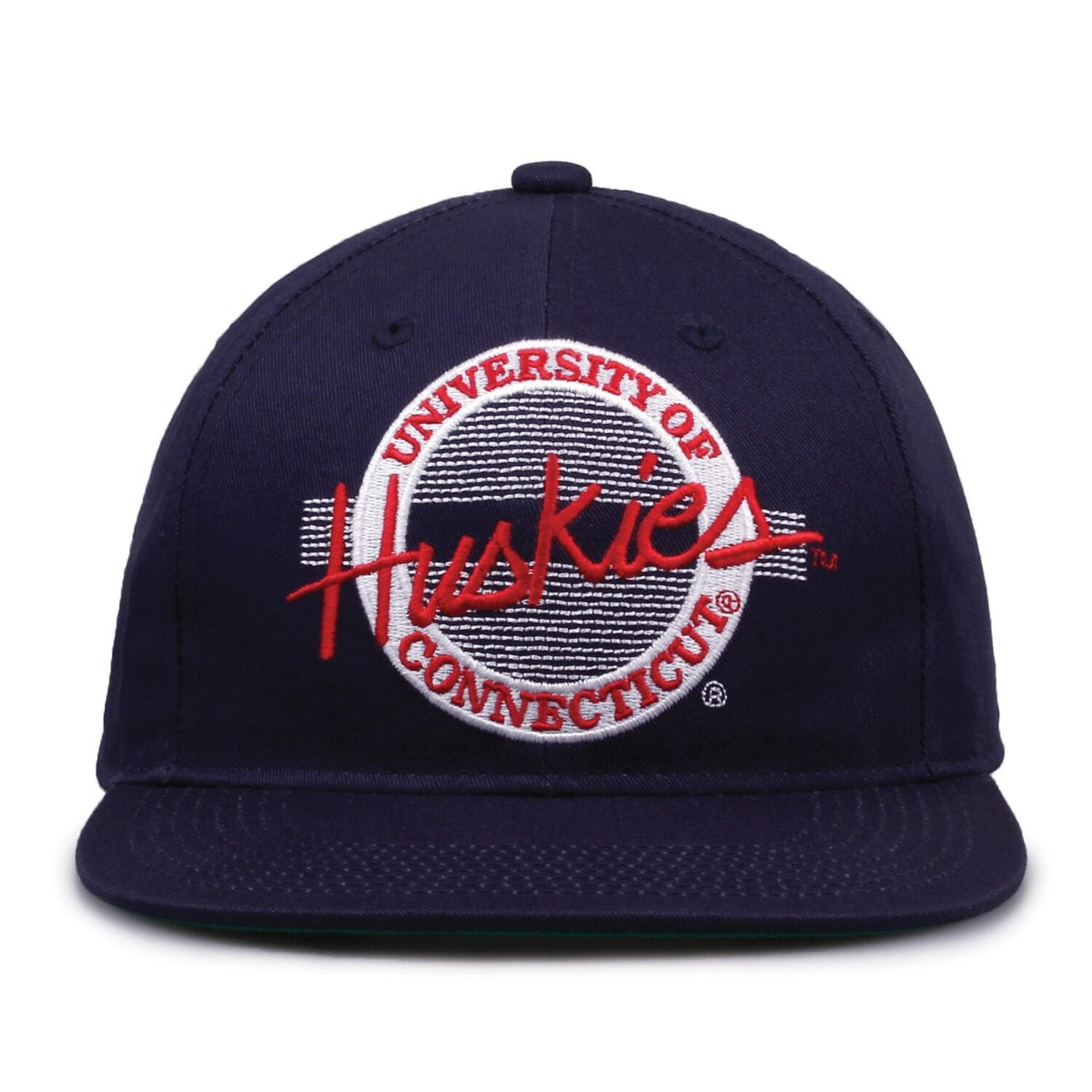 UConn Huskies Retro Circle Snapback - Navy, front view