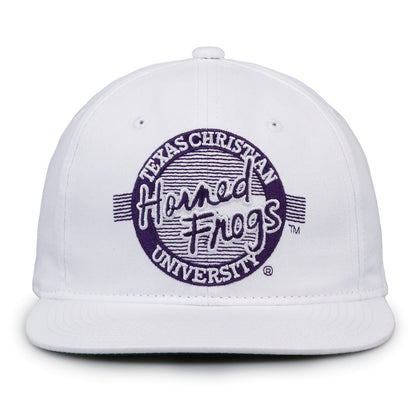 TCU Snapback Hat Retro Circle Design