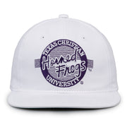 Retro Circle Snapback - White