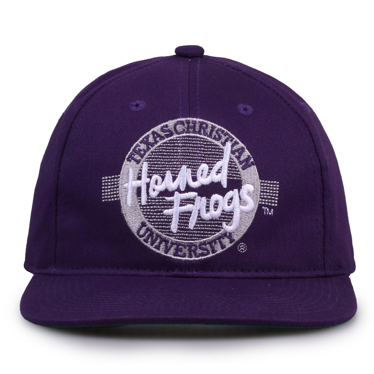 TCU Horned Frogs Retro Circle Snapback - Purple, front view