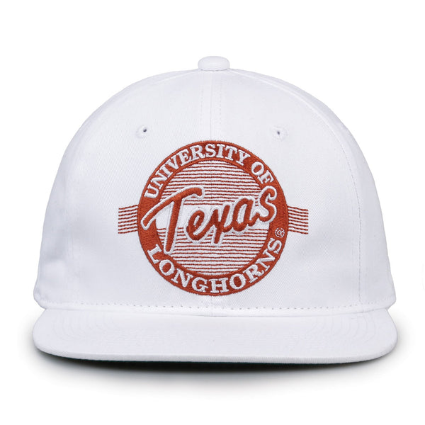 Texas Retro Circle Snapback - White